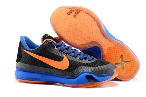 Mens Nike Kobe 10 Black Blue Orange Shoes Outlet Store
